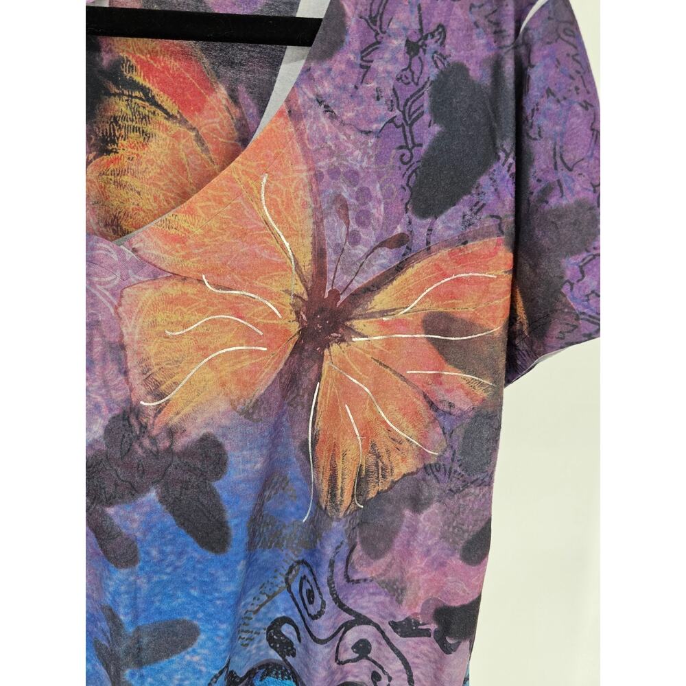 Y2K Appropriate Behavior Women Sz XL Short sleeve T Shirt Purple Butterfly - Picture 2 of 4